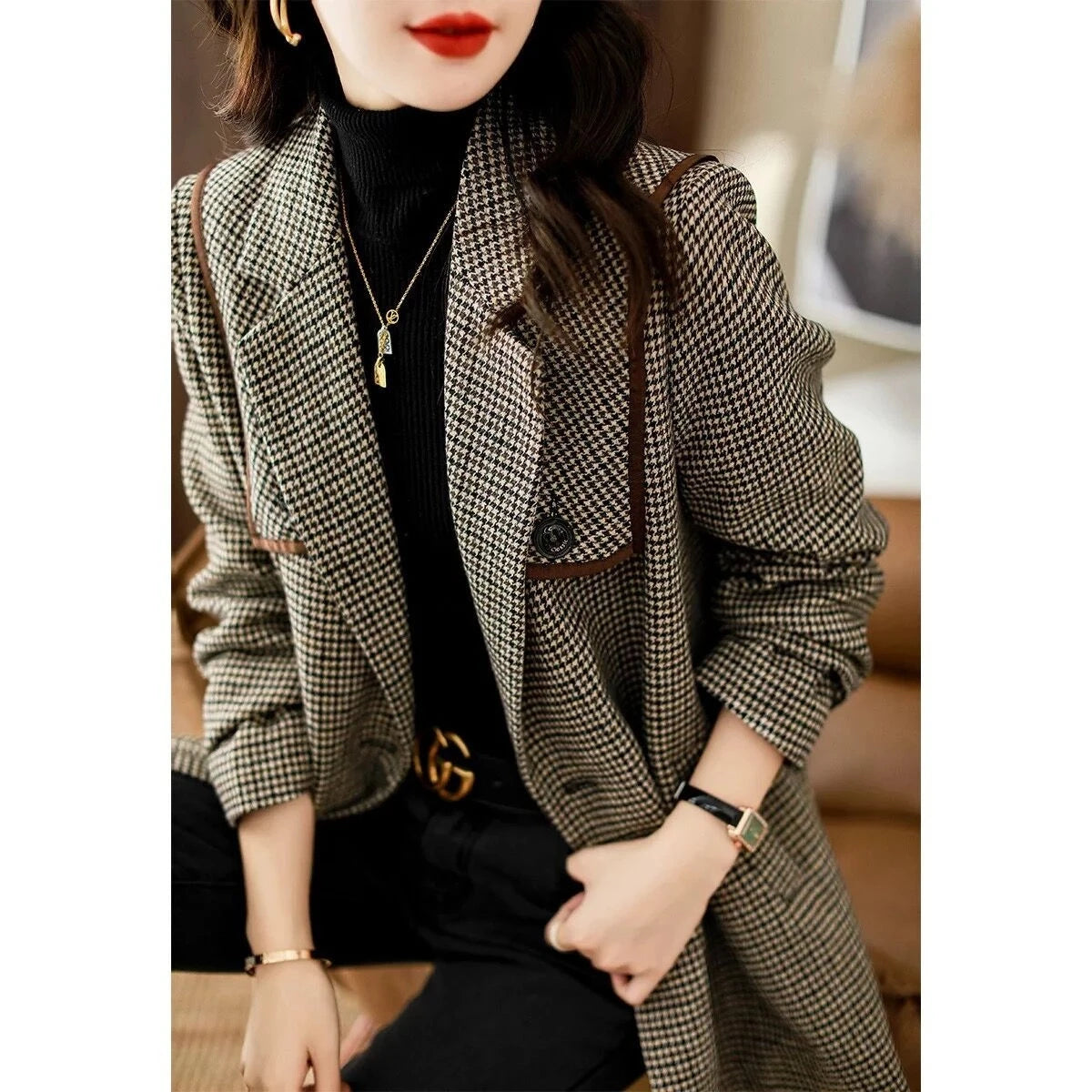 New Winter Fashion Commuting Casual Versatile Women's Wool Blazer